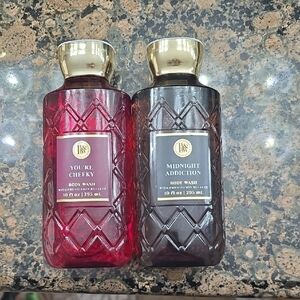 Bath & Body Works You're Cheeky Red and Midnight Addiction Brown Body Wash Duo